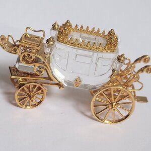 Swarovski crystal journeys gold carriage figurine 220496 Rolling wheels *AS IS*
